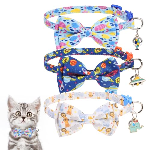 KOOLTAIL Breakaway Katzenhalsband mit abnehmbarer Fliege und Glöckchen von KOOLTAIL