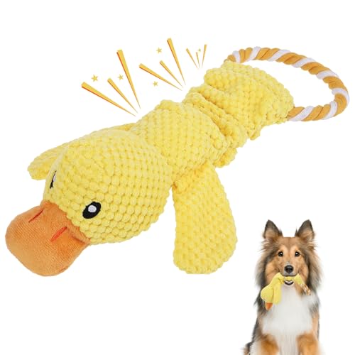 KOOLTAIL Duck Tug of War Hundespielzeug, Quietschspielzeug, interaktives Welpen-Plüschspielzeug mit Knisterpapier, großes Zieh-Hundespielzeug für drinnen und draußen, gefülltes weiches KOOLTAIL Duck Tug of War Hundespielzeug, Quietschspielzeug, interaktives Welpen-Plüschspielzeug mit Knisterpapier, großes Zieh-Hundespielzeug für drinnen und draußen, gefülltes weiches von KOOLTAIL