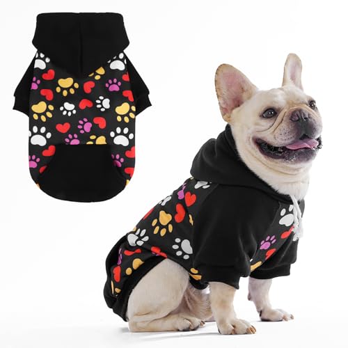 KOOLTAIL Halloween-Hunde-Kapuzenpullover für kleine, mittelgroße und große Hunde – warme Kleidung mit Loch für die Leine, weicher Winterpullover für Haustiere, Mütze, Kapuzen-Sweatshirt von KOOLTAIL