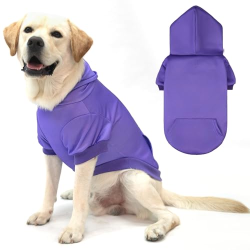 KOOLTAIL Hunde-Kapuzenpullover, Hundepullover für große Hunde mit Loch für die Leine und Tasche, Herbst-Hunde-Sweatshirt, weich und warm, Hunde-Winter-Kapuzenmantel, Haustier kaltes Wetter, von KOOLTAIL