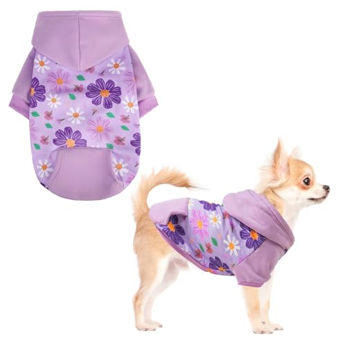 KOOLTAIL Hunde-Kapuzenpullover, weicher Hundepullover, Frühlingshundemäntel, warme Fleece-Haustierkleidung, Kapuzen-Sweatshirt mit Tasche für kleine, mittelgroße und große Hunde, Katzen, Jungen, von KOOLTAIL