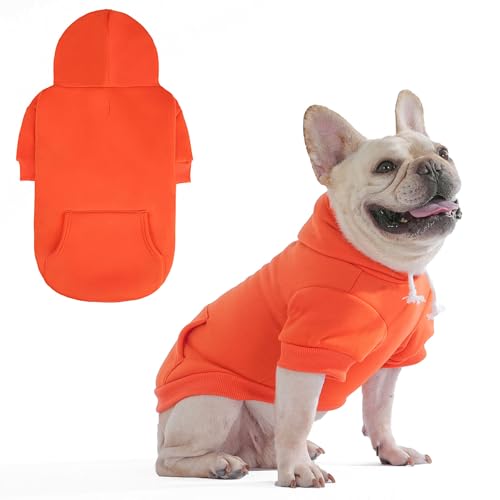 KOOLTAIL Hunde-Kapuzenpullover für Hunde, weich und warm, mit Loch für die Leine und Tasche, Haustier-Wintermantel, kaltes Wetter, Kleidung, Sweatshirt für kleine, mittelgroße und große Hunde, Welpen von KOOLTAIL