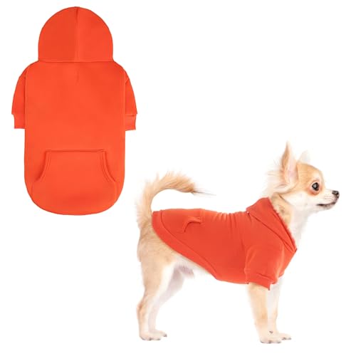 KOOLTAIL Hunde-Kapuzenpullover für Hunde, weich und warm, mit Loch für die Leine und Tasche, Haustier-Wintermantel, kaltes Wetter, Kleidung, Sweatshirt für kleine, mittelgroße und große Hunde, Welpen von KOOLTAIL