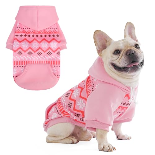KOOLTAIL Hunde-Kapuzenpullover für kleine, mittelgroße und große Hunde – warme Kleidung mit Loch für die Leine, weicher Winter-Pullover, Mütze, Kapuzen-Sweatshirt, Clod-Wettermantel, Outfit für Welpen von KOOLTAIL