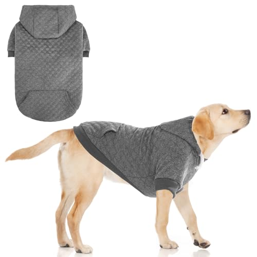 KOOLTAIL Hunde-Kapuzenpullover mit Hut und Tasche für kleine, mittelgroße und große Hunde, warmer, weicher Hundemantel für kaltes Wetter, Kleeblatt-Laminierte Baumwolle, Kapuzen-Sweatshirt für Welpen von KOOLTAIL