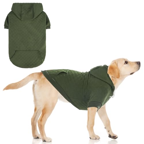 KOOLTAIL Hunde-Kapuzenpullover mit Hut und Tasche für kleine, mittelgroße und große Hunde, warmer, weicher Hundemantel für kaltes Wetter, Kleeblatt-Laminierte Baumwolle, Kapuzen-Sweatshirt für Welpen von KOOLTAIL