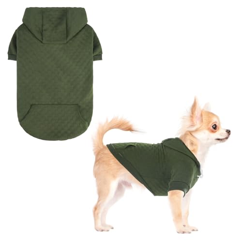 KOOLTAIL Hunde-Kapuzenpullover mit Hut und Tasche für kleine, mittelgroße und große Hunde, warmer, weicher Hundemantel für kaltes Wetter, Kleeblatt-Laminierte Baumwolle, Kapuzen-Sweatshirt für Welpen von KOOLTAIL