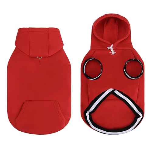 KOOLTAIL Hunde-Kapuzenpullover mit Loch für die Leine und Tasche, für kaltes Wetter, Hundemantel für mittelgroße Hunde, Katzen, Jungen, weiches Fleece-Sweatshirt mit Doppelfunktionsleine KOOLTAIL Hunde-Kapuzenpullover mit Loch für die Leine und Tasche, für kaltes Wetter, Hundemantel für mittelgroße Hunde, Katzen, Jungen, weiches Fleece-Sweatshirt mit Doppelfunktionsleine von KOOLTAIL