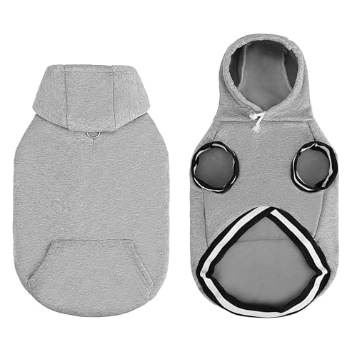 KOOLTAIL Hunde-Kapuzenpullover mit Loch für die Leine und Tasche, für kaltes Wetter, Hundemantel für mittelgroße Hunde, Katzen, Jungen, weiches Fleece-Sweatshirt mit Doppelfunktionsleine KOOLTAIL Hunde-Kapuzenpullover mit Loch für die Leine und Tasche, für kaltes Wetter, Hundemantel für mittelgroße Hunde, Katzen, Jungen, weiches Fleece-Sweatshirt mit Doppelfunktionsleine von KOOLTAIL