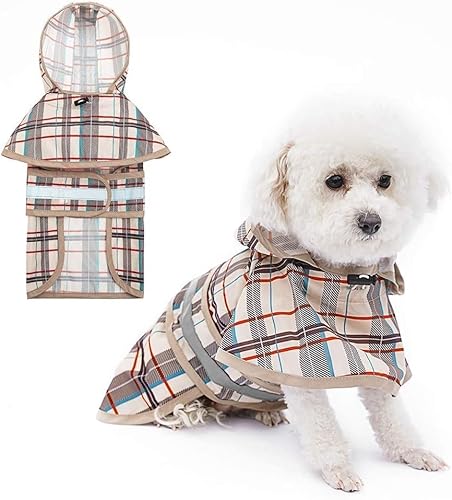 KOOLTAIL Hunde-Regenmantel mit Kapuze und Loch für die Leine, Hunde-Regenmantel für kleine und mittelgroße Hunde, wasserdichte Hunde-Regenjacke mit reflektierenden Streifen, verstellbar, atmungsaktiv, KOOLTAIL Hunde-Regenmantel mit Kapuze und Loch für die Leine, Hunde-Regenmantel für kleine und mittelgroße Hunde, wasserdichte Hunde-Regenjacke mit reflektierenden Streifen, verstellbar, atmungsaktiv, von KOOLTAIL