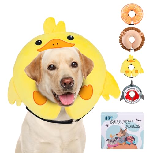 KOOLTAIL Hundekegel-Halsband Alternative nach Operationen, weicher, aufblasbarer Hundehalskegel für mittelgroße und große Hunde, verstellbares Haustier-Donut-Genesungshalsband mit verbessertem KOOLTAIL Hundekegel-Halsband Alternative nach Operationen, weicher, aufblasbarer Hundehalskegel für mittelgroße und große Hunde, verstellbares Haustier-Donut-Genesungshalsband mit verbessertem von KOOLTAIL