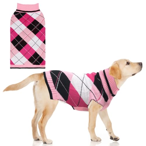 KOOLTAIL Hundepullover für Haustiere, Strickkleidung, klassischer Rollkragenpullover mit Loch für die Leine, warme Winterkleidung für kleine, mittelgroße Hunde, Katzen, Welpen, Größe L KOOLTAIL Hundepullover für Haustiere, Strickkleidung, klassischer Rollkragenpullover mit Loch für die Leine, warme Winterkleidung für kleine, mittelgroße Hunde, Katzen, Welpen, Größe L von KOOLTAIL