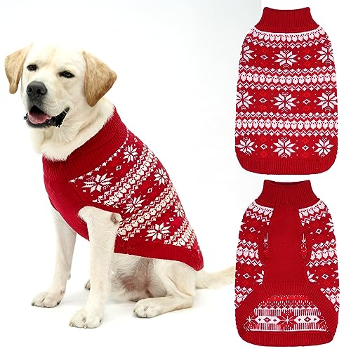 KOOLTAIL Hundepullover mit Zopfmuster, Rollkragen für kaltes Wetter, klassische Strickwaren, Schneeflockenmuster, dick, warme Winterkleidung, Weihnachtspullover für kleine, mittelgroße und große Hunde KOOLTAIL Hundepullover mit Zopfmuster, Rollkragen für kaltes Wetter, klassische Strickwaren, Schneeflockenmuster, dick, warme Winterkleidung, Weihnachtspullover für kleine, mittelgroße und große Hunde von KOOLTAIL