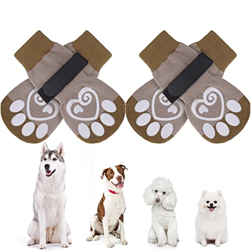 KOOLTAIL Hundesocken, rutschfest, für Hunde, Pfotenschutz, 2 Paar, verstellbare Hundesocken für Haustiere, draußen und drinnen KOOLTAIL Hundesocken, rutschfest, für Hunde, Pfotenschutz, 2 Paar, verstellbare Hundesocken für Haustiere, draußen und drinnen von KOOLTAIL