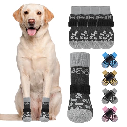 KOOLTAIL Hundesocken für heiße/kalte Pflaster gegen Pfotenlecken, Hundestiefel und Pfotenschutz für Hartholzböden, rutschfest, Zugkontrolle, Stiefeletten von KOOLTAIL