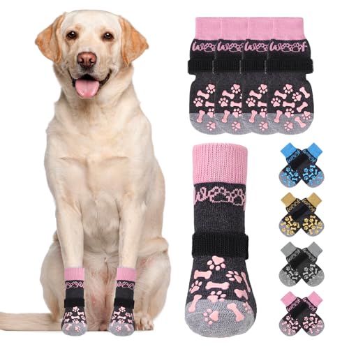 KOOLTAIL Hundesocken für heiße und kalte Gehwege, um das Lecken der Pfoten zu verhindern, Hundestiefel und Pfotenschutz für Hartholzböden, rutschfest, Traktionskontrolle, kein Verdrehen, für kleine, von KOOLTAIL