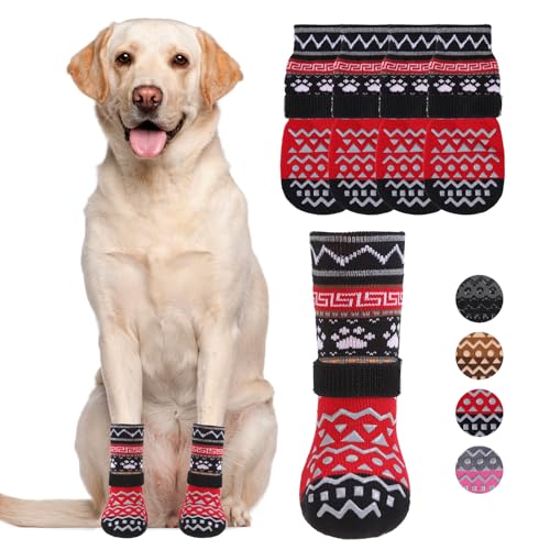 KOOLTAIL Hundesocken gegen Lecken von Pfoten für Hartholzböden, rutschfeste Hundestiefel und Pfotenschutz mit verstellbaren Riemen, doppelseitige Hundeschuhe, Zehengriffe für kleine, mittelgroße und KOOLTAIL Hundesocken gegen Lecken von Pfoten für Hartholzböden, rutschfeste Hundestiefel und Pfotenschutz mit verstellbaren Riemen, doppelseitige Hundeschuhe, Zehengriffe für kleine, mittelgroße und von KOOLTAIL