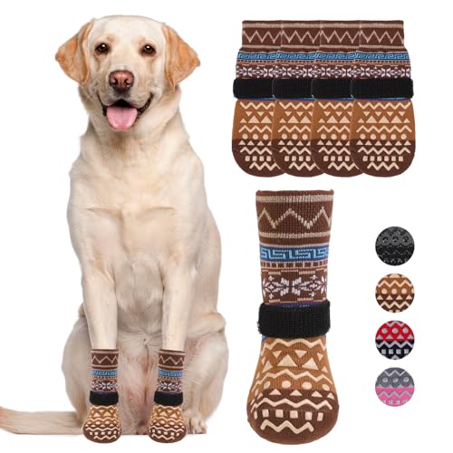 KOOLTAIL Hundesocken gegen Lecken von Pfoten für Hartholzböden, rutschfeste Hundestiefel und Pfotenschutz mit verstellbaren Riemen, doppelseitige Hundeschuhe, Zehengriffe für kleine, mittelgroße und KOOLTAIL Hundesocken gegen Lecken von Pfoten für Hartholzböden, rutschfeste Hundestiefel und Pfotenschutz mit verstellbaren Riemen, doppelseitige Hundeschuhe, Zehengriffe für kleine, mittelgroße und von KOOLTAIL