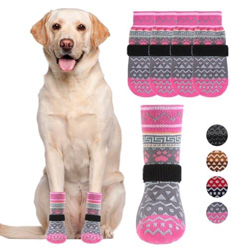 KOOLTAIL Hundesocken gegen Lecken von Pfoten für Hartholzböden, rutschfeste Hundestiefel und Pfotenschutz mit verstellbaren Riemen, doppelseitige Hundeschuhe, Zehengriffe für kleine, mittelgroße und KOOLTAIL Hundesocken gegen Lecken von Pfoten für Hartholzböden, rutschfeste Hundestiefel und Pfotenschutz mit verstellbaren Riemen, doppelseitige Hundeschuhe, Zehengriffe für kleine, mittelgroße und von KOOLTAIL