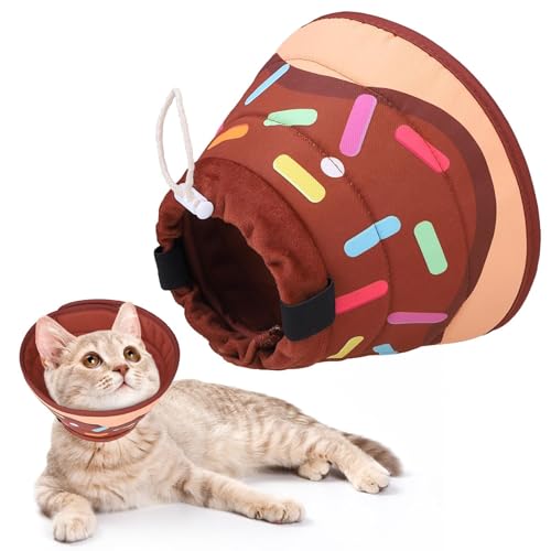 KOOLTAIL Katzenkegel-Halsband, verstellbar, weich, bequem, zur Genesung von Katzen, um das Lecken zu stoppen, faltbarer Donut-Wasserabweisender Haustierkegel für kleine, große Katzen, Kätzchen nach von KOOLTAIL