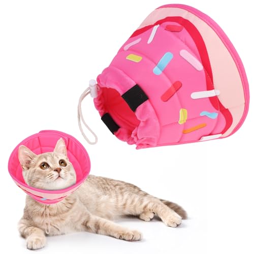 KOOLTAIL Katzenkegelhalsband, weich, Katzen-Genesungshalsband nach Operationen, verstellbar, bequem, leicht, Katzenhals-Kegel, um das Lecken zu stoppen, faltbarer Donut-Wasserabweisender Haustierkegel von KOOLTAIL