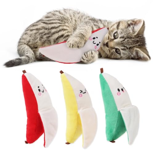 KOOLTAIL Katzenminze-Spielzeug, Banane, 3 Stück, Ausdruck, langlebig, weich, Kicker-Spielzeug, gefüllt mit natürlicher Katzenminze-Baumwolle, selbstspielend, interaktiv, bissfest, Kauzahnreinigung, KOOLTAIL Katzenminze-Spielzeug, Banane, 3 Stück, Ausdruck, langlebig, weich, Kicker-Spielzeug, gefüllt mit natürlicher Katzenminze-Baumwolle, selbstspielend, interaktiv, bissfest, Kauzahnreinigung, von KOOLTAIL