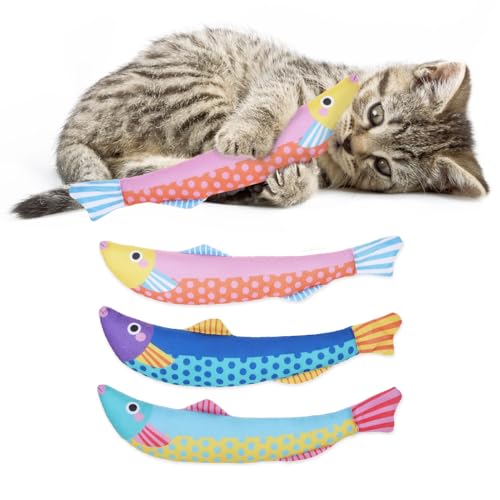 KOOLTAIL Katzenminze-Spielzeug, Saury Fish, 3 Stück, langlebig, weich, Kicker-Spielzeug, gefüllt mit natürlicher Katzenminze-Baumwolle, selbstspielend, interaktiv, bissfest, Kauzahnreinigung, Geschenk KOOLTAIL Katzenminze-Spielzeug, Saury Fish, 3 Stück, langlebig, weich, Kicker-Spielzeug, gefüllt mit natürlicher Katzenminze-Baumwolle, selbstspielend, interaktiv, bissfest, Kauzahnreinigung, Geschenk von KOOLTAIL