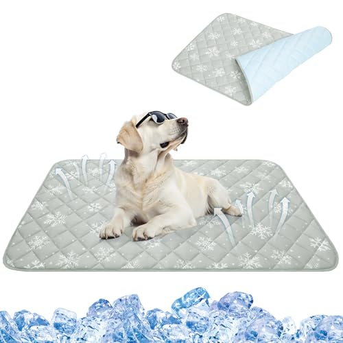 KOOLTAIL Kühlmatte für Hunde, 121,9 x 71,1 cm, extra große Kühlmatte für Hunde und Katzen, Sommer-Hundedecke mit rutschfester Unterseite, waschbare Matten für Bett, Sofa, Kiste, Auto, Laufstall von KOOLTAIL