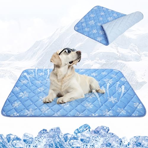 KOOLTAIL Kühlmatte für Hunde, 121,9 x 71,1 cm, extra große Kühlmatte für Hunde und Katzen, Sommer-Hundedecke mit rutschfester Unterseite, waschbare Matten für Bett, Sofa, Kiste, Auto, Laufstall von KOOLTAIL