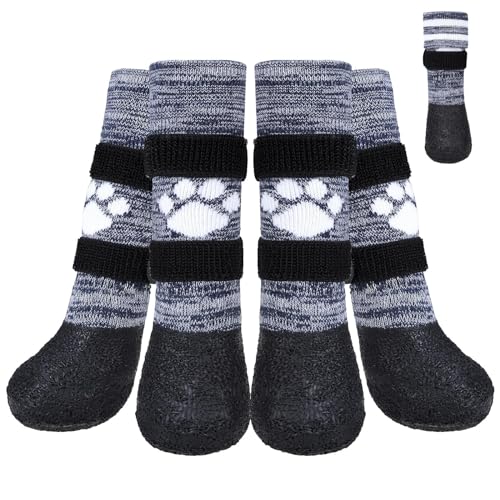 KOOLTAIL Rutschfeste Hundesocken, um zu verhindern, dass die Pfoten lecken, für heiße/enge Gehwege, wasserdicht, lange Schneestiefel und Pfotenschutz mit Gurt, Traktionskontrolle für Hartholzböden von KOOLTAIL