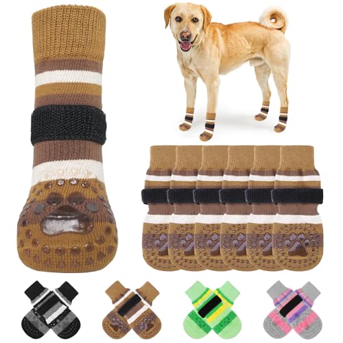 KOOLTAIL Rutschfeste Hundesocken für heißen Gehweg, 3 Paar Hundestiefel und Pfotenschutz, um das Lecken von Pfoten mit Greifern zu verhindern, doppelseitige Schuhe für Hartholzböden, kleine von KOOLTAIL