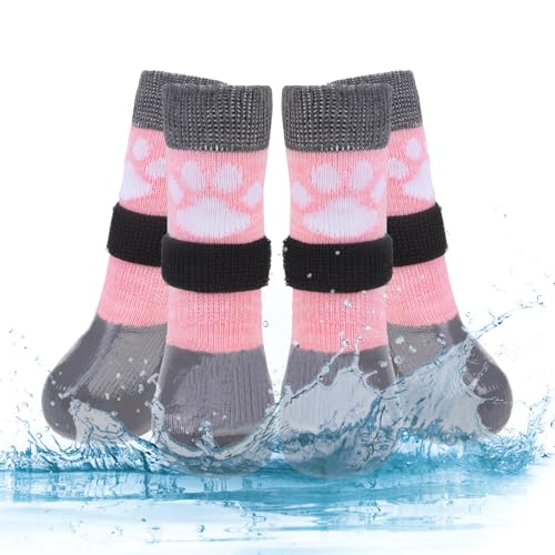 KOOLTAIL Rutschfeste Hundesocken gegen Lecken von Pfoten für Hartholzböden, Hundeschuhe für heiße/kalte Gehwege mit Greifern, Traktionskontrolle, wasserdichter Pfotenschutz für kleine, mittelgroße und KOOLTAIL Rutschfeste Hundesocken gegen Lecken von Pfoten für Hartholzböden, Hundeschuhe für heiße/kalte Gehwege mit Greifern, Traktionskontrolle, wasserdichter Pfotenschutz für kleine, mittelgroße und von KOOLTAIL