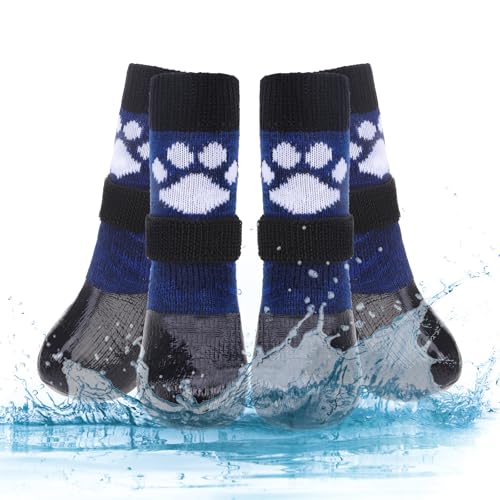 KOOLTAIL Rutschfeste Hundesocken gegen Lecken von Pfoten für Hartholzböden, Hundeschuhe für heiße/kalte Gehwege mit Greifern, Traktionskontrolle, wasserdichter Pfotenschutz für kleine, mittelgroße und KOOLTAIL Rutschfeste Hundesocken gegen Lecken von Pfoten für Hartholzböden, Hundeschuhe für heiße/kalte Gehwege mit Greifern, Traktionskontrolle, wasserdichter Pfotenschutz für kleine, mittelgroße und von KOOLTAIL