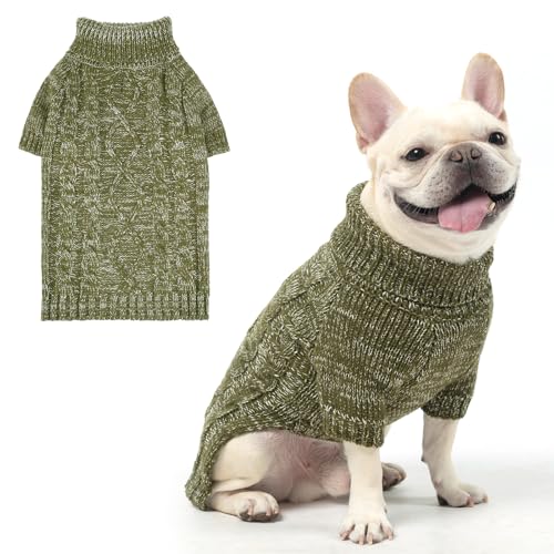 KOOLTAIL Thermo-Strickpullover für kleine, mittelgroße und große Hunde, Rollkragenpullover, Zopfmuster, Wintermantel, warme Kleidung, Sweatshirt, Outfits für kaltes Wetter, Pullover, Haustierpullover KOOLTAIL Thermo-Strickpullover für kleine, mittelgroße und große Hunde, Rollkragenpullover, Zopfmuster, Wintermantel, warme Kleidung, Sweatshirt, Outfits für kaltes Wetter, Pullover, Haustierpullover von KOOLTAIL