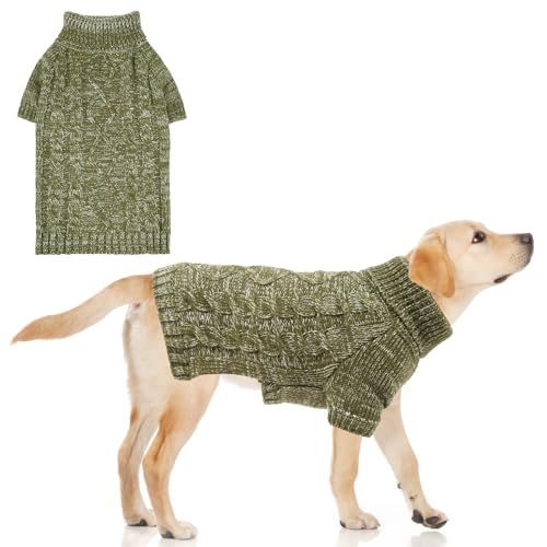 KOOLTAIL Thermo-Strickpullover für kleine, mittelgroße und große Hunde, Rollkragenpullover, Zopfmuster, Wintermantel, warme Kleidung, Sweatshirt, Outfits für kaltes Wetter, Pullover, Haustierpullover KOOLTAIL Thermo-Strickpullover für kleine, mittelgroße und große Hunde, Rollkragenpullover, Zopfmuster, Wintermantel, warme Kleidung, Sweatshirt, Outfits für kaltes Wetter, Pullover, Haustierpullover von KOOLTAIL