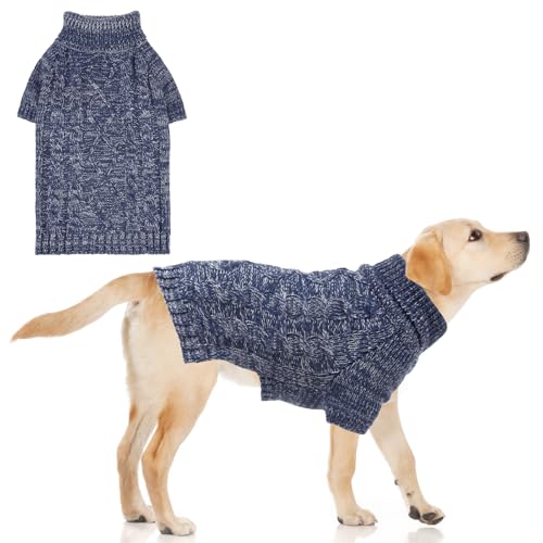 KOOLTAIL Thermo-Strickpullover für kleine, mittelgroße und große Hunde, Rollkragenpullover, Zopfmuster, Wintermantel, warme Kleidung, Sweatshirt, Outfits für kaltes Wetter, Pullover, Haustierpullover KOOLTAIL Thermo-Strickpullover für kleine, mittelgroße und große Hunde, Rollkragenpullover, Zopfmuster, Wintermantel, warme Kleidung, Sweatshirt, Outfits für kaltes Wetter, Pullover, Haustierpullover von KOOLTAIL