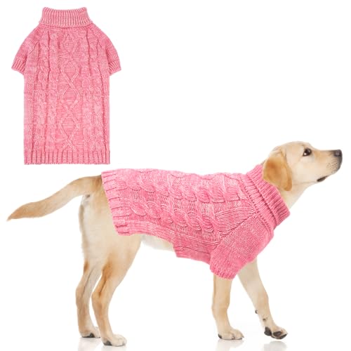 KOOLTAIL Thermo-Strickpullover für kleine, mittelgroße und große Hunde, Rollkragenpullover, Zopfmuster, Wintermantel, warme Kleidung, Sweatshirt, Outfits für kaltes Wetter, Pullover, Haustierpullover KOOLTAIL Thermo-Strickpullover für kleine, mittelgroße und große Hunde, Rollkragenpullover, Zopfmuster, Wintermantel, warme Kleidung, Sweatshirt, Outfits für kaltes Wetter, Pullover, Haustierpullover von KOOLTAIL