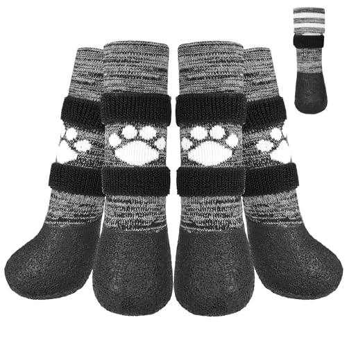 KOOLTAIL rutschfeste Hundesocken, Stiefel, wasserdichte Hundeschuhe, Pfotenschutz mit Riemen, Traktionskontrolle für Hartholzböden, verhindert Lecken für kleine, mittelgroße und große ältere Hunde KOOLTAIL rutschfeste Hundesocken, Stiefel, wasserdichte Hundeschuhe, Pfotenschutz mit Riemen, Traktionskontrolle für Hartholzböden, verhindert Lecken für kleine, mittelgroße und große ältere Hunde von KOOLTAIL