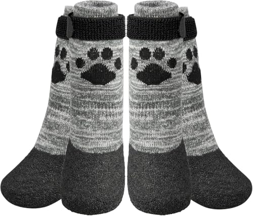 KOOLTAIL rutschfeste Hundesocken – Outdoor-Hundeschuhe wasserdichte Hundeschuhe Pfotenschutz mit Gurt Traktionskontrolle für Hartholzböden von KOOLTAIL