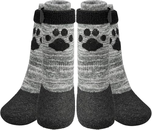 KOOLTAIL rutschfeste Hundesocken ¨C Outdoor-Hundeschuhe wasserdichte Hundeschuhe Pfotenschutz mit Gurt Traktionskontrolle f¨¹r Hartholzb?den von KOOLTAIL