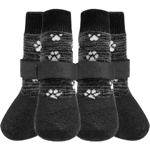 KOOLTAIL rutschfeste Hundesocken – Outdoor-Hundeschuhe wasserdichte Hundeschuhe Pfotenschutz mit Gurt Traktionskontrolle für Hartholzböden von KOOLTAIL