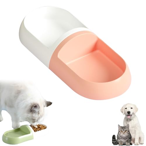Plastic Double Bowl, Small Dogs Cats Pet Feeding Station (pink) von KOOMAL