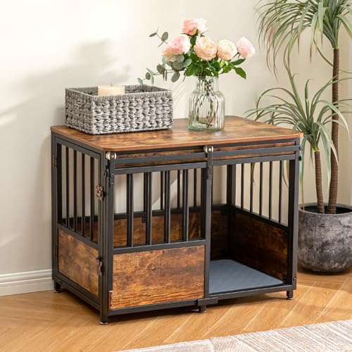 KOOPRO 81,3 cm Hundekäfig-Möbel mit Kissen für große mittelgroße Hunde, aus Holz, robuste Hundehütte mit Doppeltüren, dekoratives Haustierhaus, Hundekäfig, Beistelltisch, Innenbereich, Schiebetür, KOOPRO 81,3 cm Hundekäfig-Möbel mit Kissen für große mittelgroße Hunde, aus Holz, robuste Hundehütte mit Doppeltüren, dekoratives Haustierhaus, Hundekäfig, Beistelltisch, Innenbereich, Schiebetür, von KOOPRO