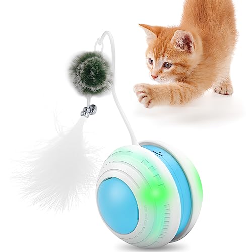 Katzenspielzeug, interaktives Katzenfeder-Spielzeug, automatisches Kätzchenspielzeug für Indoor-Katzen, intelligentes elektrisches Ball/Maus-Spielzeug mit Vogelgeräuschen, 3 Modi, USB wiederaufladbar Katzenspielzeug, interaktives Katzenfeder-Spielzeug, automatisches Kätzchenspielzeug für Indoor-Katzen, intelligentes elektrisches Ball/Maus-Spielzeug mit Vogelgeräuschen, 3 Modi, USB wiederaufladbar von KOPUO