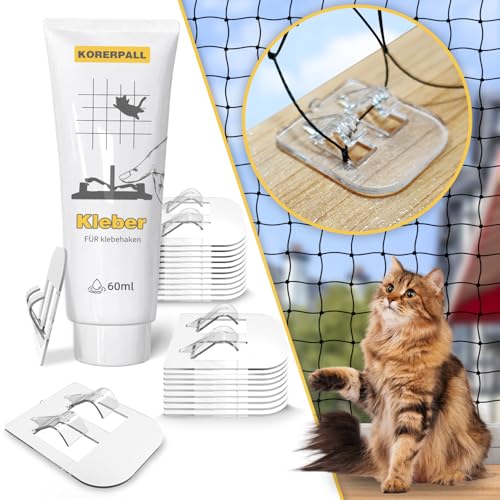 KORERPALL Klebehaken Katzennetz, Katzennetz Klebehaken, 50 klebehaken + 60ml Kleber, katzennetz für Balkon, katzennetz für Balkon ohne Bohren, klebehaken katzennetz außen, katzennetz Balkon KORERPALL Klebehaken Katzennetz, Katzennetz Klebehaken, 50 klebehaken + 60ml Kleber, katzennetz für Balkon, katzennetz für Balkon ohne Bohren, klebehaken katzennetz außen, katzennetz Balkon von KORERPALL