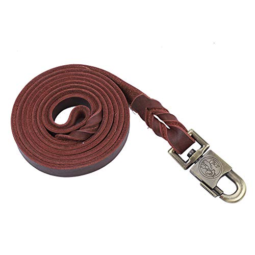 KOSDFOGE Leather Dog Training Strap for Large Dogs Sturdy and Smooth Metal Lock 1.85m Brown 6.1ft Length KOSDFOGE Leather Dog Training Strap for Large Dogs Sturdy and Smooth Metal Lock 1.85m Brown 6.1ft Length von KOSDFOGE