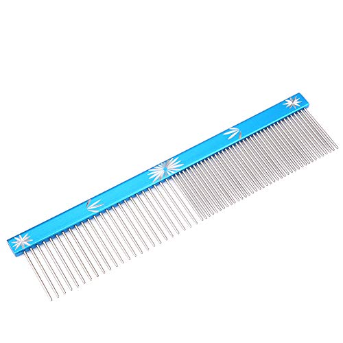 KOSDFOGE Pet Hair Trimmer Comb Dog Cat Hair Comb Anti Static Comb for Grooming Blue Gold Black (Blue) von KOSDFOGE