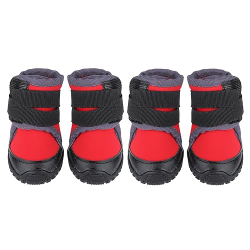 KOSDFOGE modische Haustierpupfschuhe Großer Hund Nicht -Slip Outdoor Sportkletterstiefel Rot Orange Verschiedene Größen leicht zu tragen wasserdicht (50) von KOSDFOGE