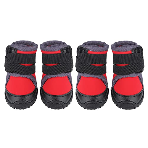 KOSDFOGE modische Haustierpupfschuhe Großer Hund Nicht -Slip Outdoor Sportkletterstiefel Rot Orange Verschiedene Größen leicht zu tragen wasserdicht (55) von KOSDFOGE