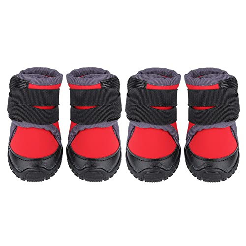 KOSDFOGE modische Haustierpupfschuhe Großer Hund Nicht -Slip Outdoor Sportkletterstiefel Rot Orange Verschiedene Größen leicht zu tragen wasserdicht (60) von KOSDFOGE
